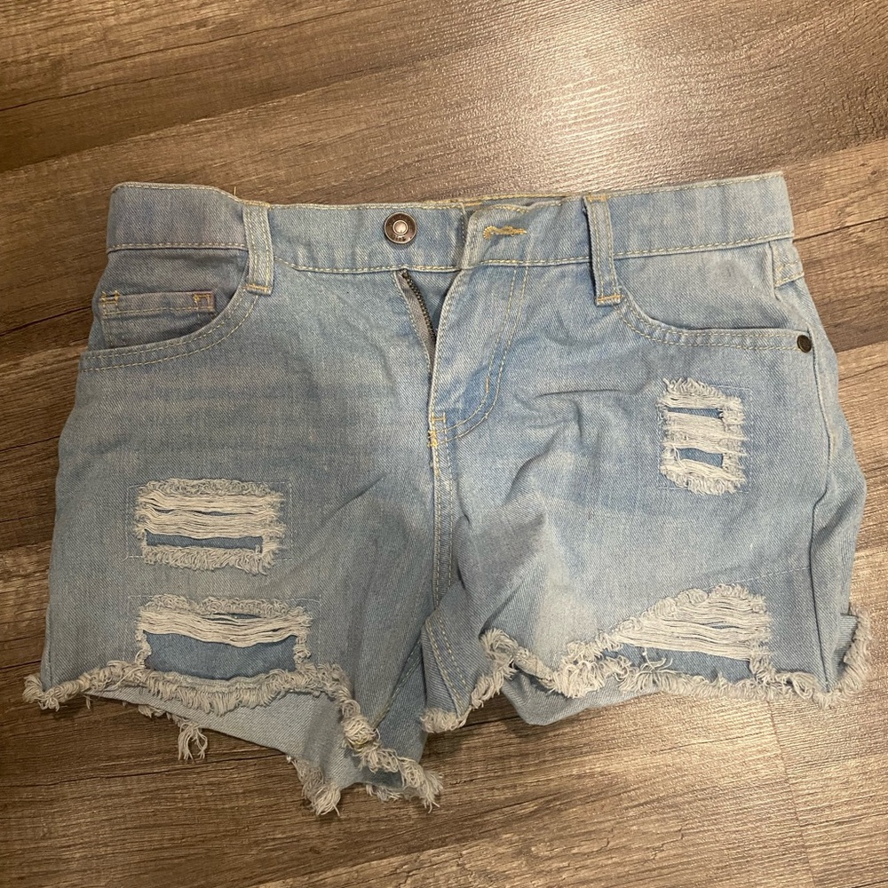 Wallflower Light Blue Distressed Jean Shorts